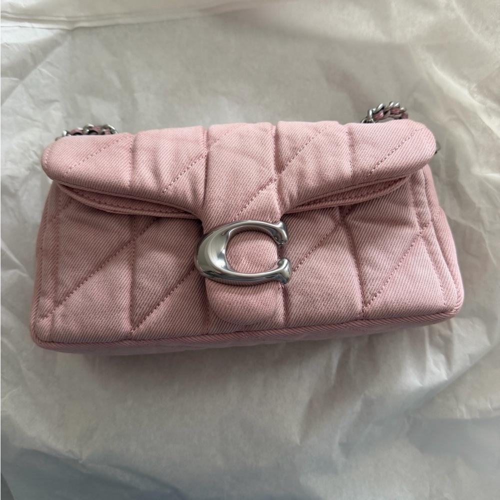 Coach Tabby 20 in ballerina Pink denim with Silver Hardware